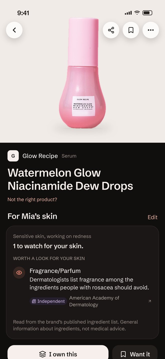Glow Recipe Watermelon Glow Niacinamide Dew Drops checked for sensitive skin with redness: fragrance to watch.